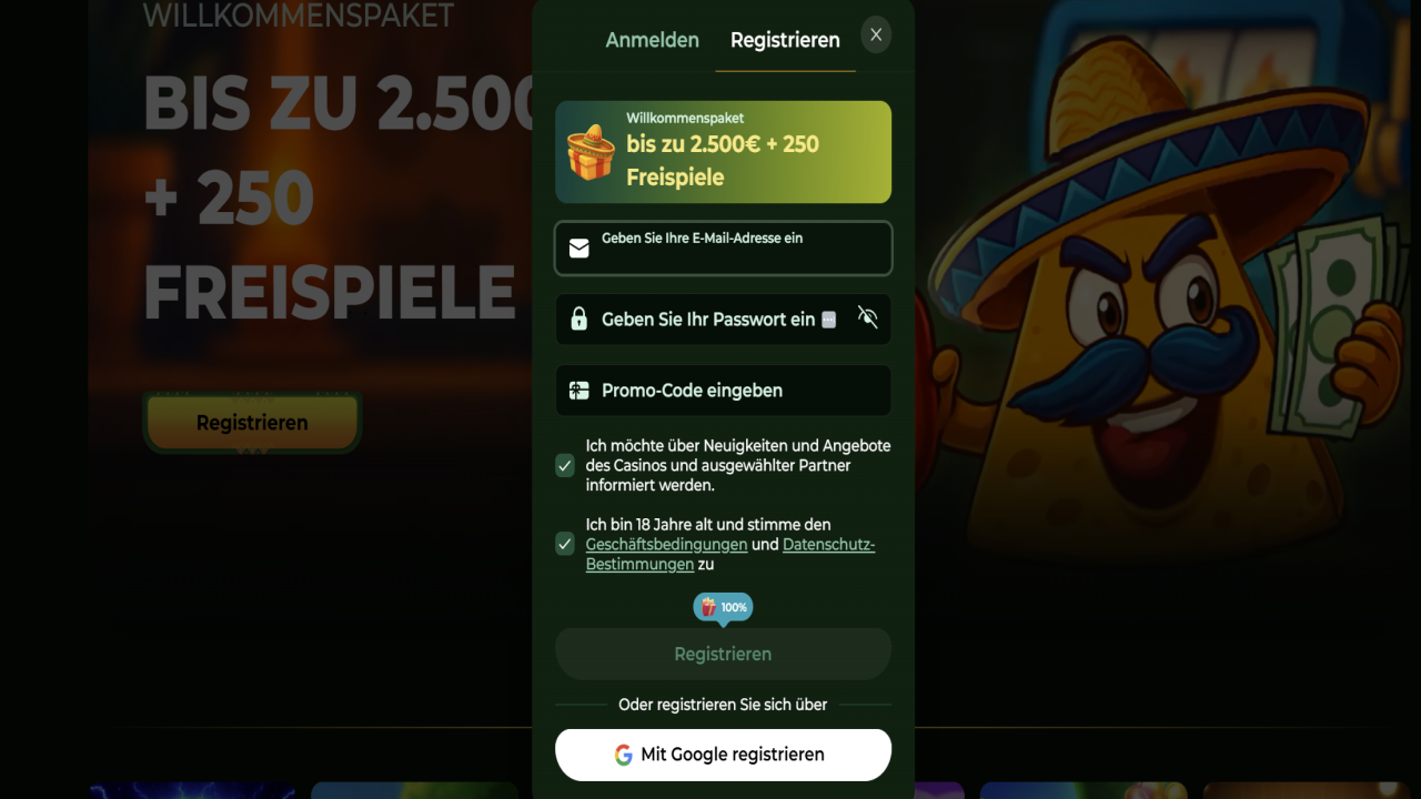 Casinacho Casino Registration